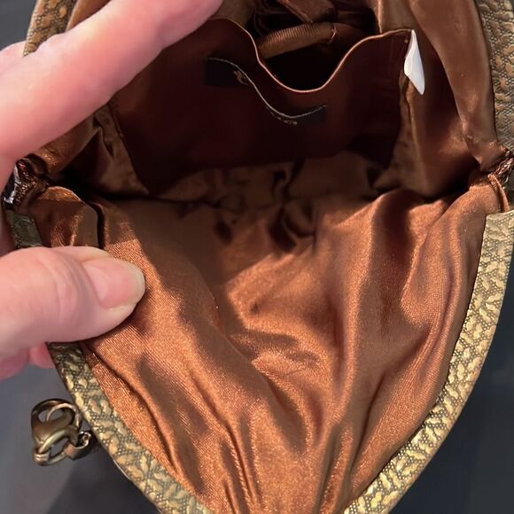 Batua brown multi colored beaded boho festival kiss lock vintage style bag EUC - Picture 11 of 13